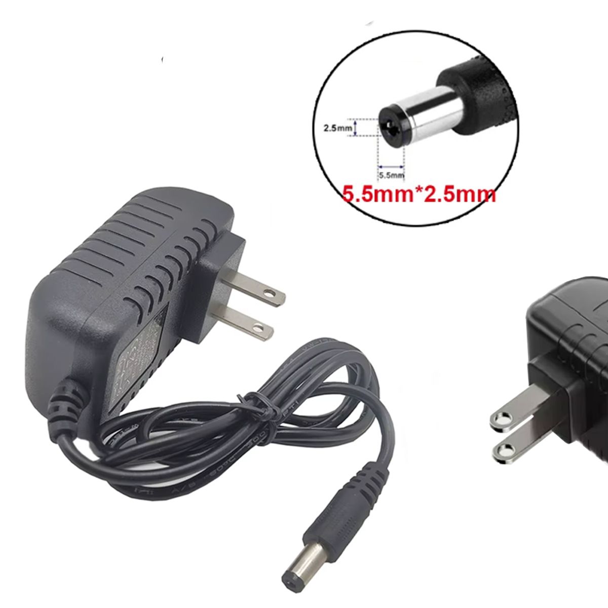 GENERICO - Adaptador de corriente 12V2A fuente alimentación punta 5.5 x 2.5mm aros luz led