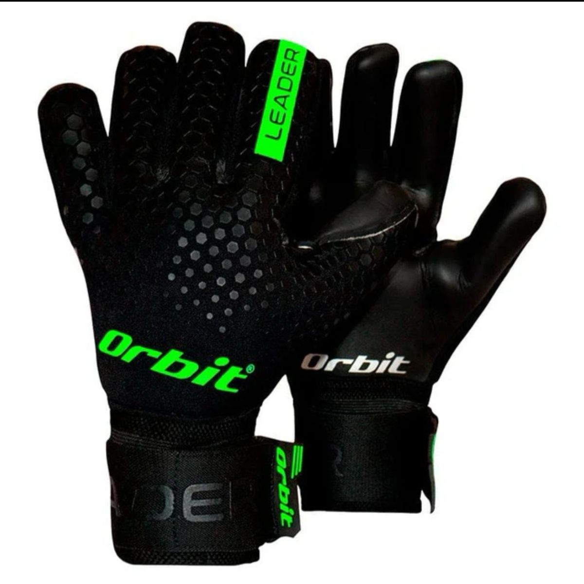 ORBIT - GUANTES DE ARQUERO ORBIT CON VARILLAS LEADER  NEGRO CON AMARILLO TALLA 8