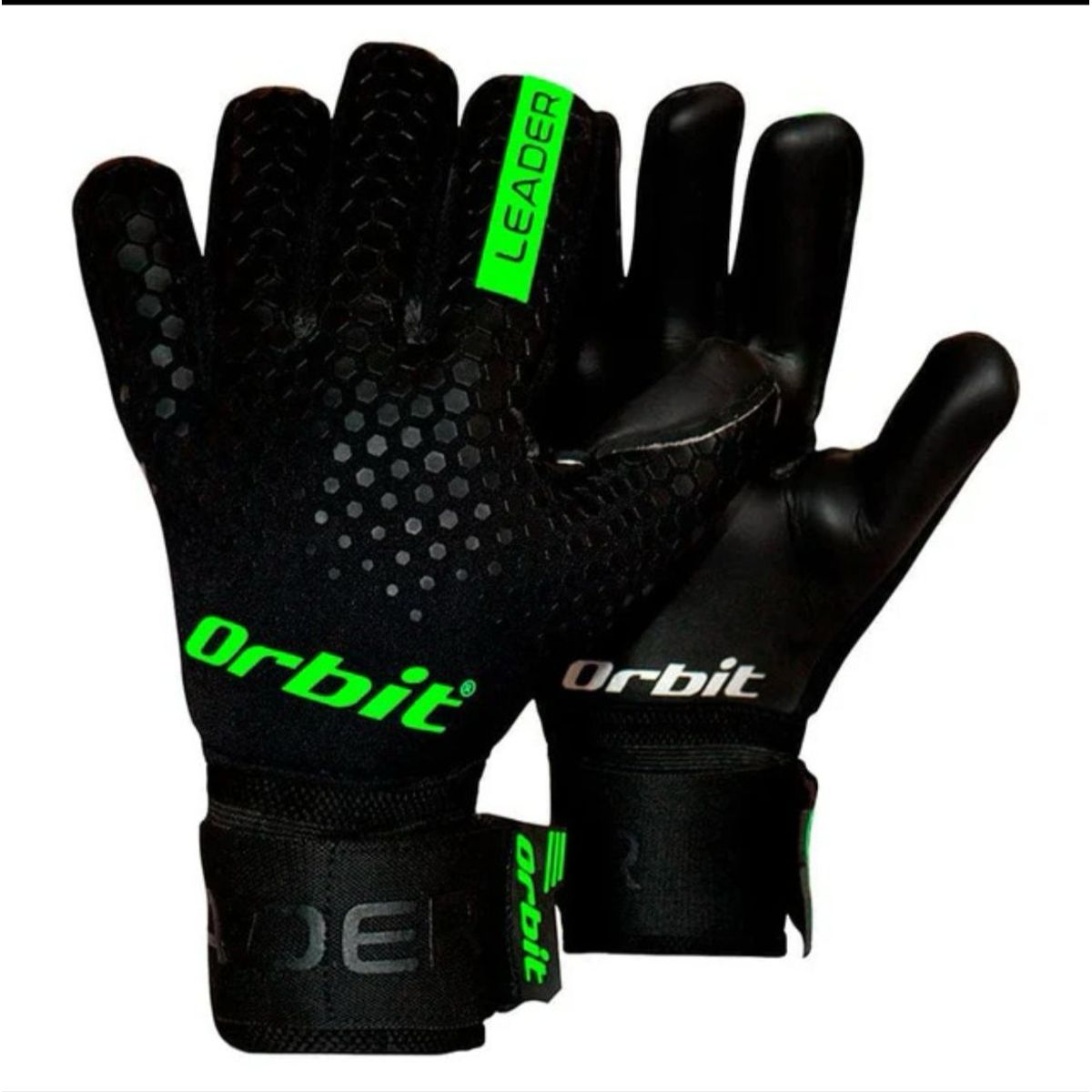 ORBIT - GUANTES DE ARQUERO ORBIT CON VARILLAS LEADER  NEGRO CON AMARILLO TALLA 8