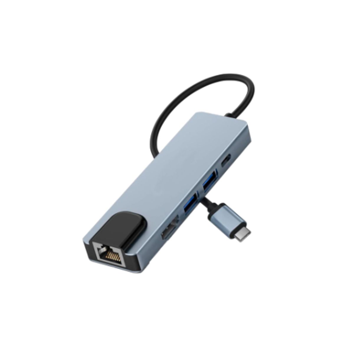 SEISA - Hub USB-C SEISA BYL-2007 Tipo C Adaptador 5 en 1 USB3.0/HDMI/PD/PUERTO ETHERNET