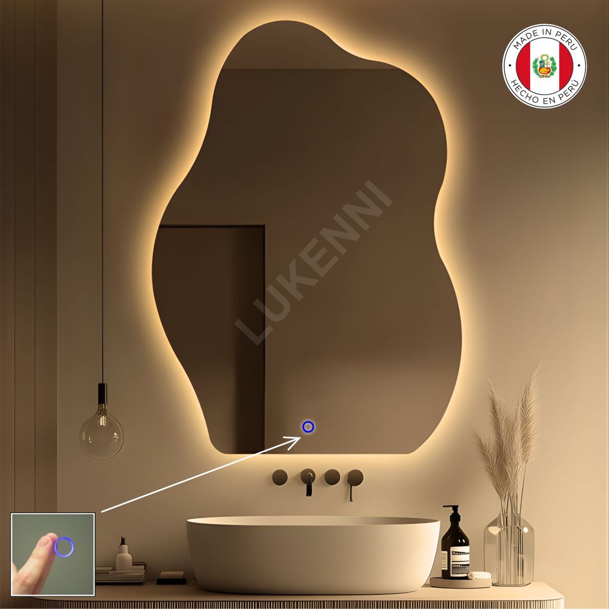 OEM - Espejo LED aesthetic 50x70 cm DUNE Luz calida