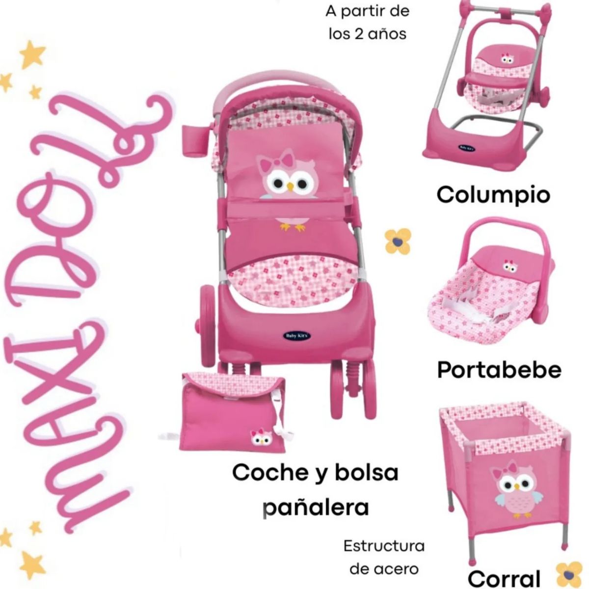 BABY KITS - Set de Accesorio de Muñeca pack de 4 Buho