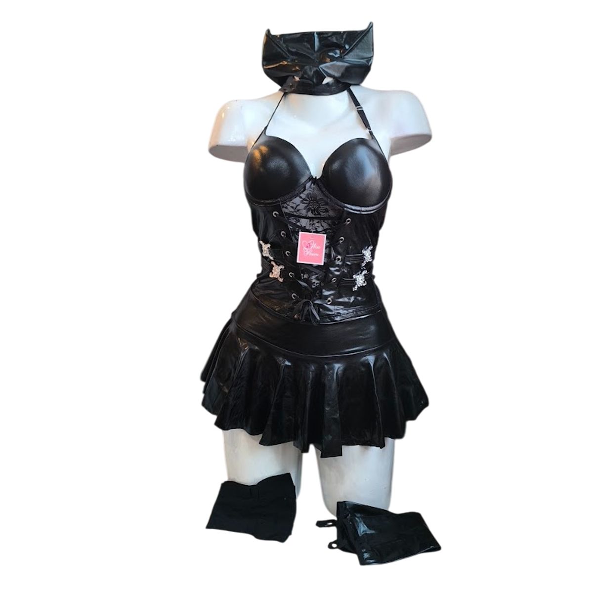 GENERICO - DISFRAZ DE GATUBELA LENCERIA SEXY DE LATEX