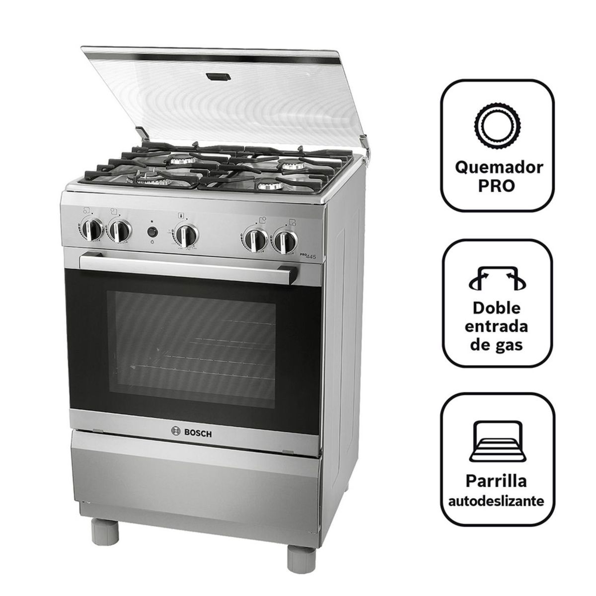 BOSCH - Cocina 4 hornillas PRO445 IX