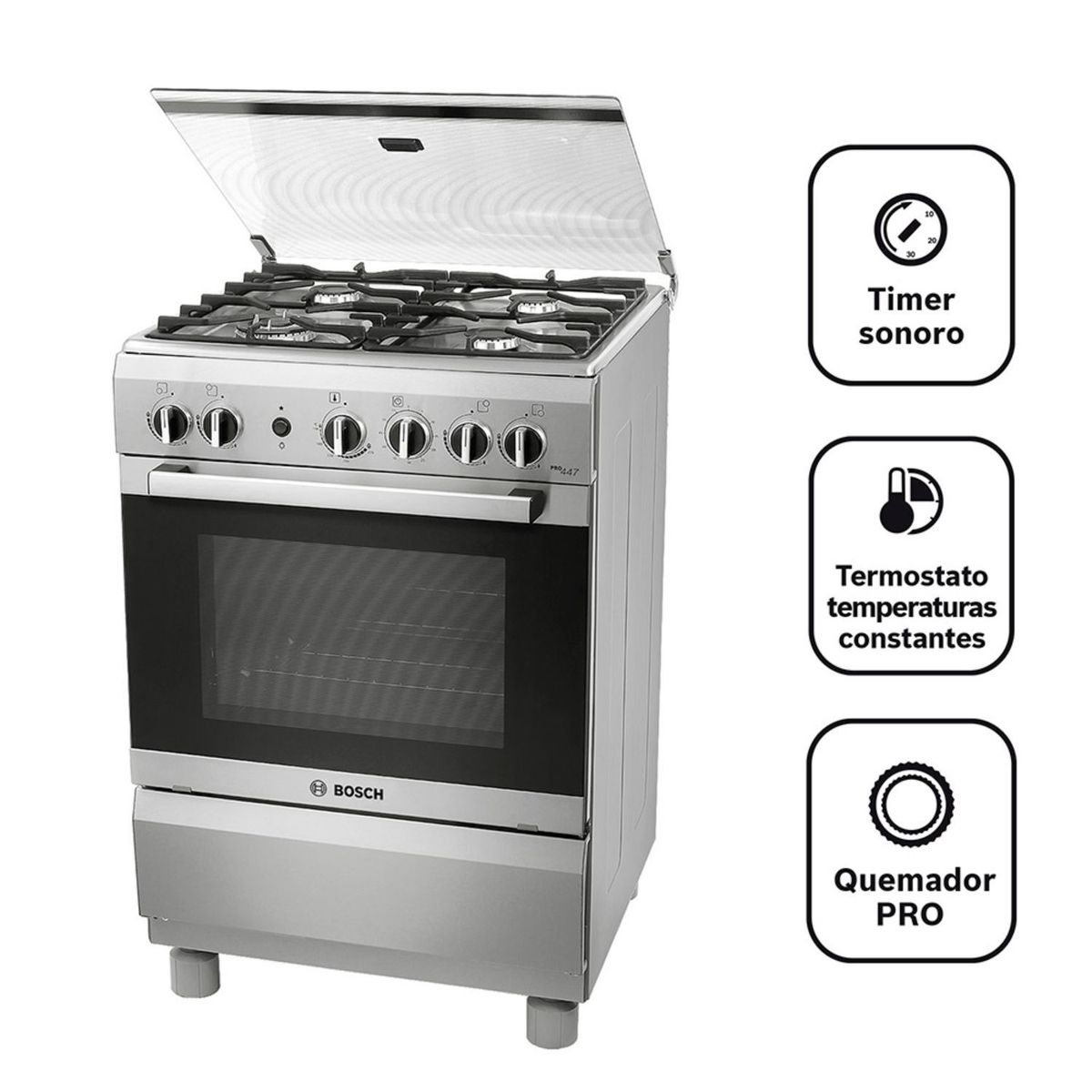 BOSCH - Cocina 4 hornillas PRO447 IX