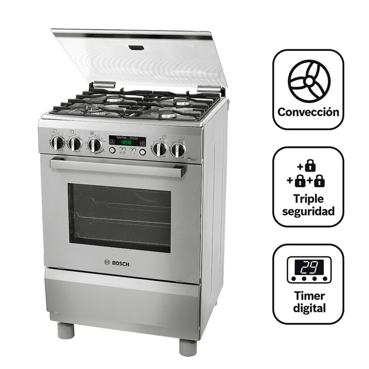 BOSCH - Cocina 4 hornillas PRO467 IX