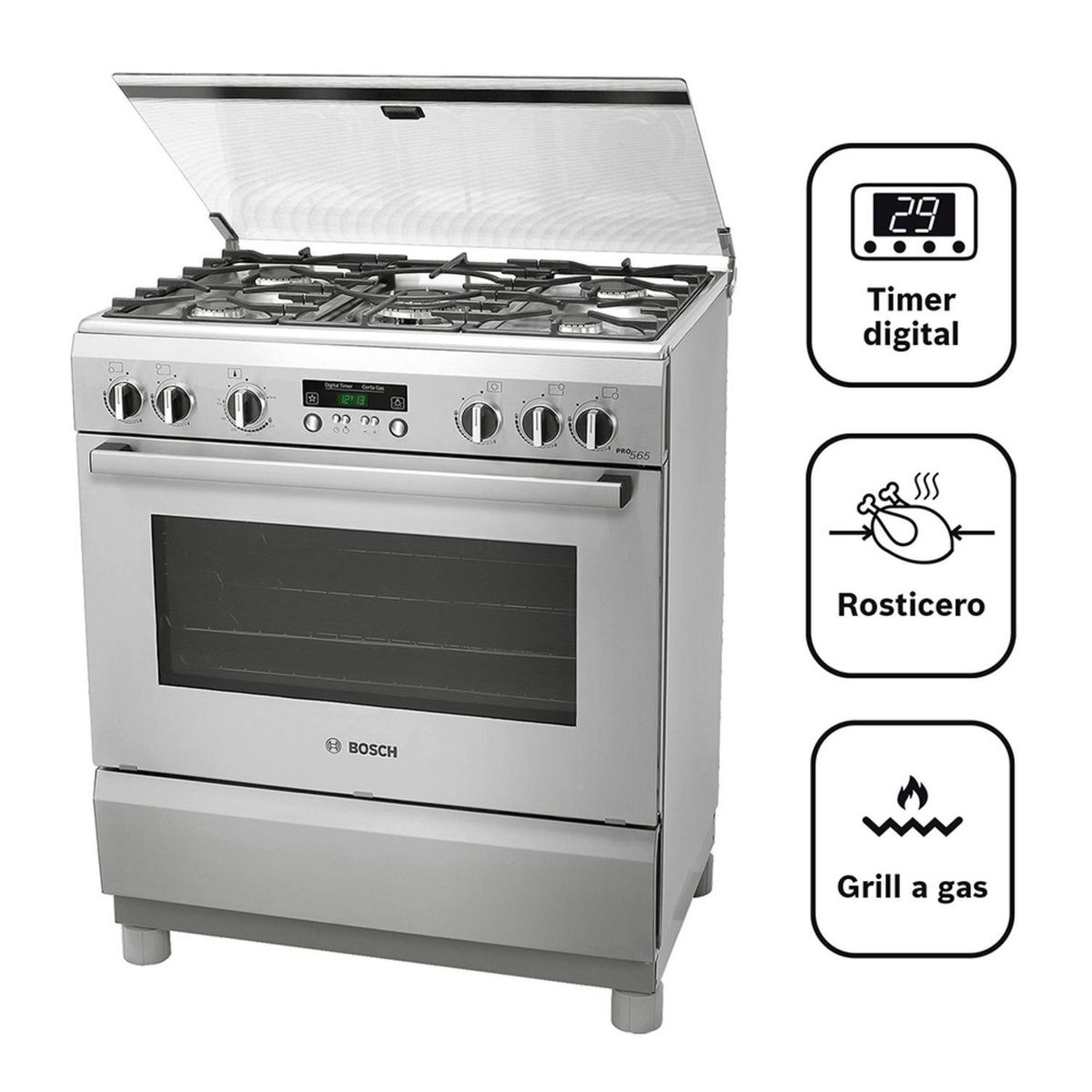 BOSCH - Cocina 5 hornillas PRO565 IX