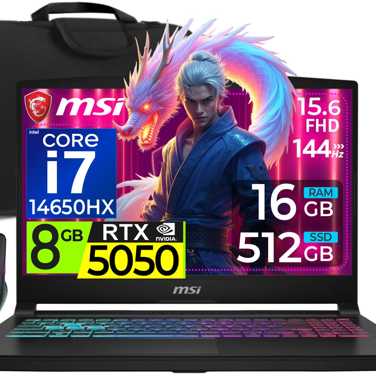 MSI - Laptop Msi Katana 15 HX B14WEK Core I7 14650HX 16GB RAM 512GB SSD RTX 5050 8gb 15.6 FHD 144hz
