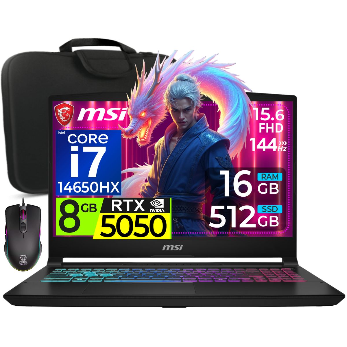 MSI - Laptop Msi Katana 15 HX B14WEK Core I7 14650HX 16GB RAM 512GB SSD RTX 5050 8gb 15.6 FHD 144hz