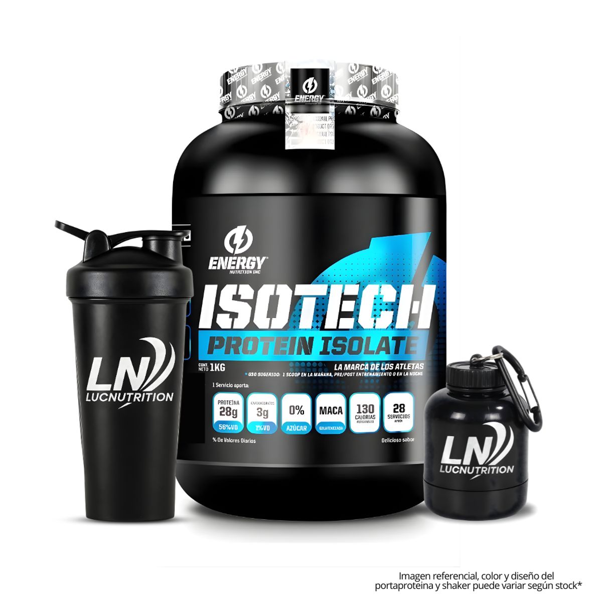 ENERGY NUTRITION - Isotech Proteina Isolatada Energy Nutrition 1 kg - Vainilla + Shaker + Portaproteina