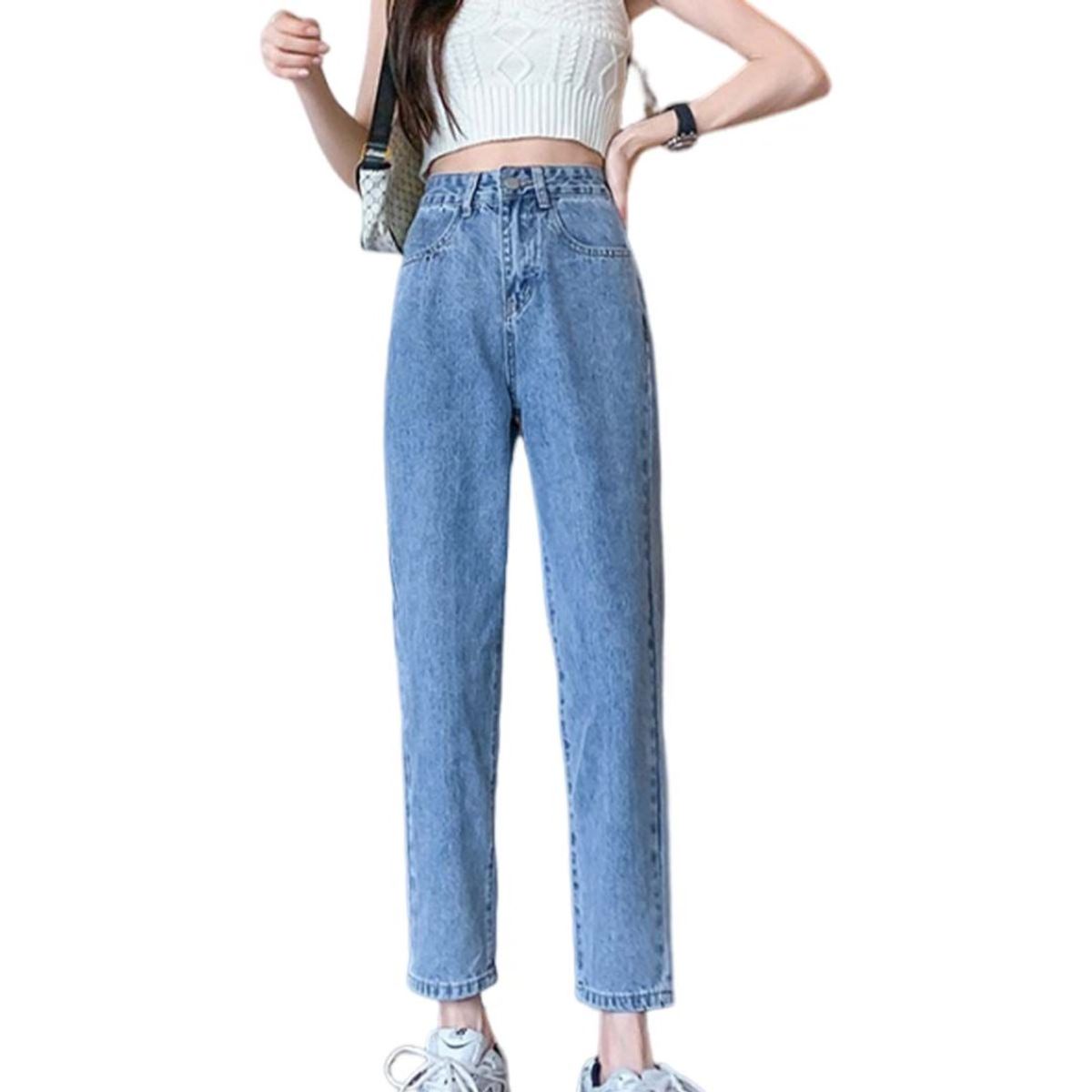 42AROZINA - Nueve puntos rectos vaqueros finos pantalones de las señoras
