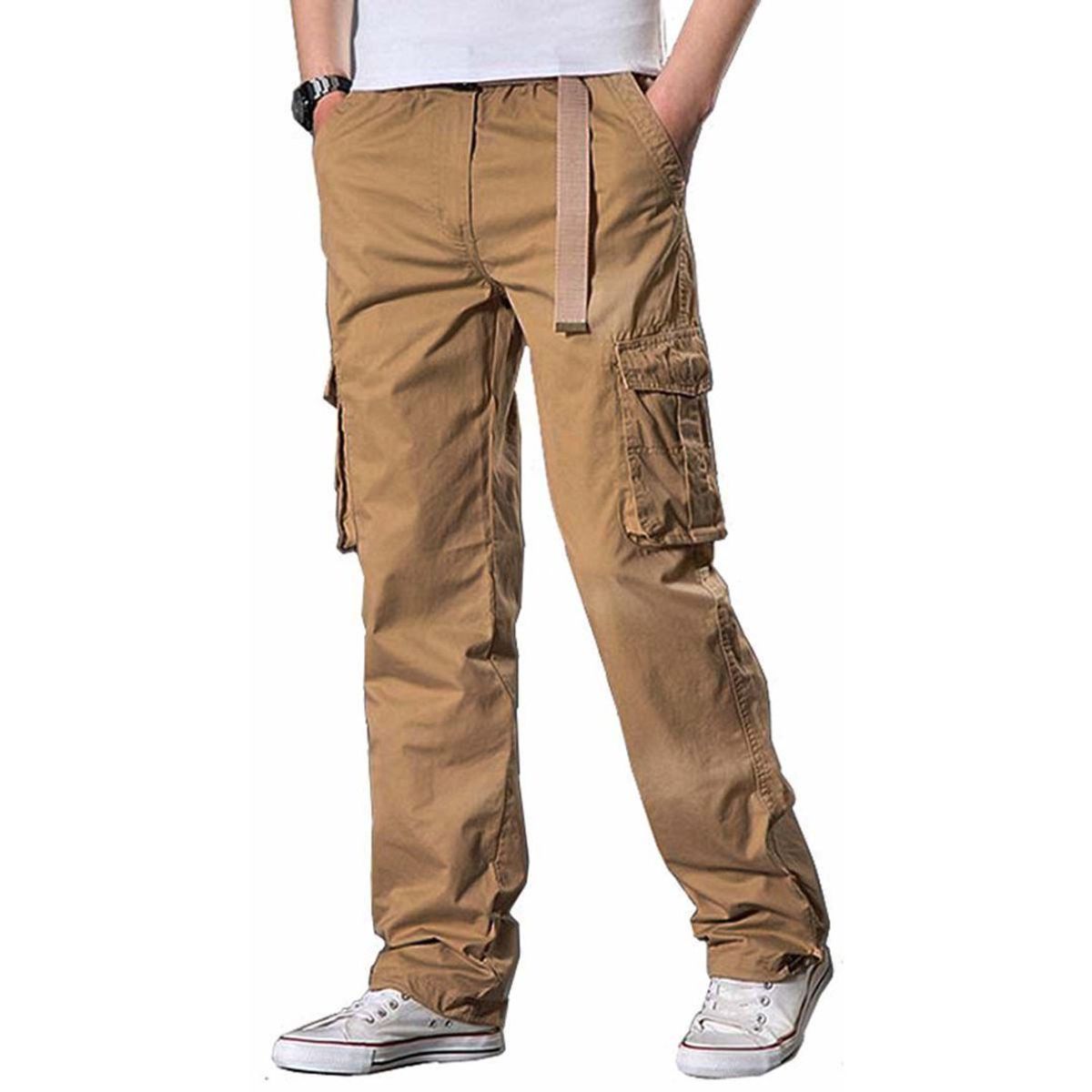 42AROZINA - Pantalones rectos para hombre Casual Loose Fit Sports Trousers