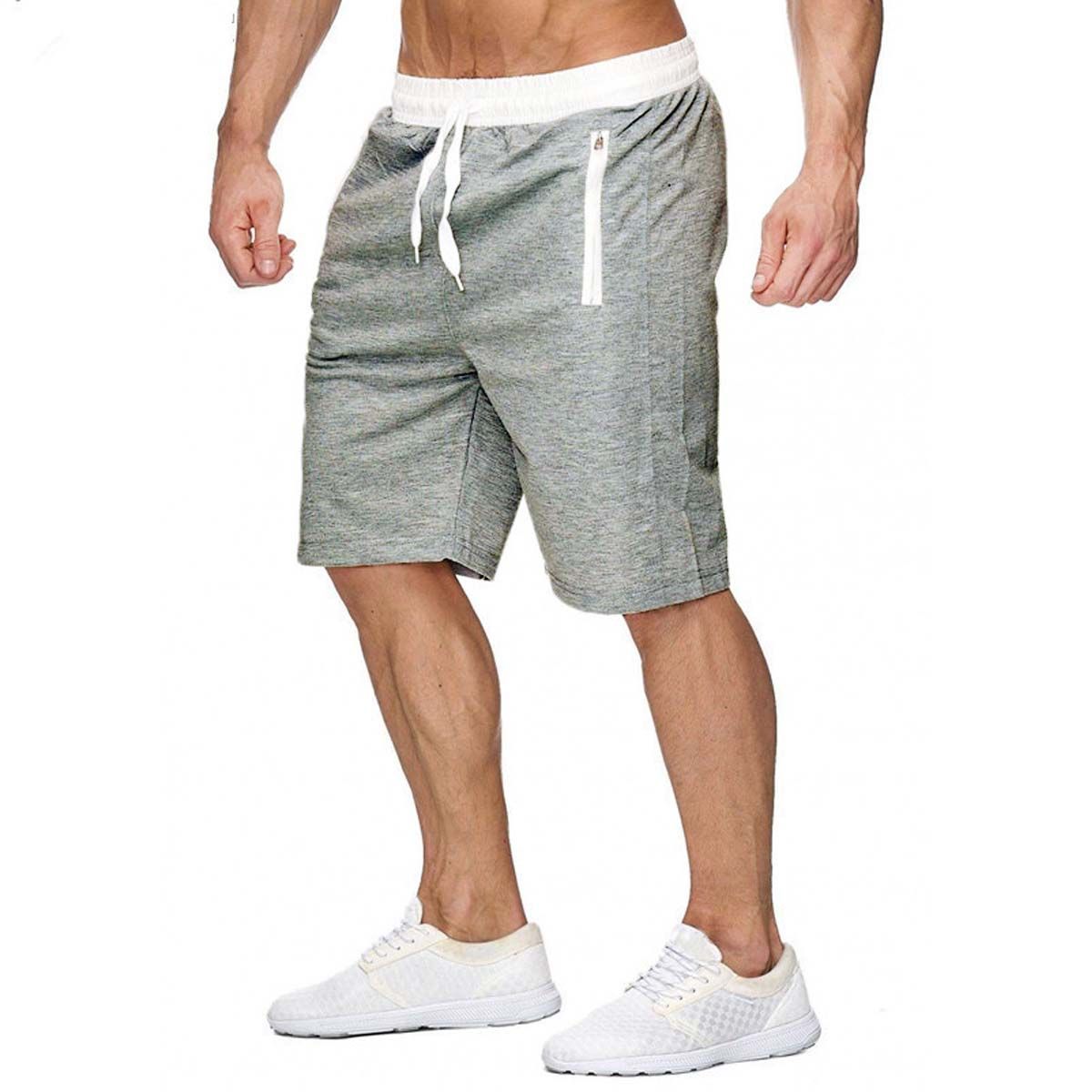 42AROZINA - Pantalones cortos de deporte para hombre con bolsillos con cremallera