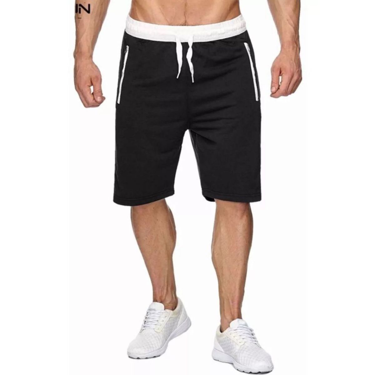 42AROZINA - Pantalones cortos de deporte para hombre con bolsillos con cremallera