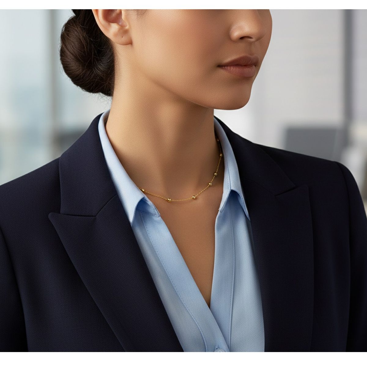 OEM - Collar Mujer Mini Esferas Bolitas Dorado Fino Acero Inoxidable x Dia de La Madre