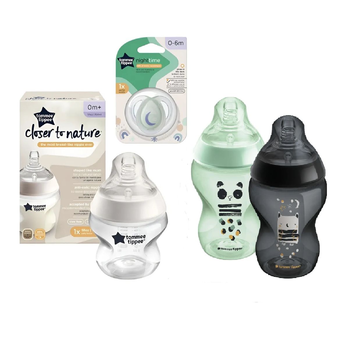 TOMMEE TIPPEE - Set De Regalo Recién Nacido Tomme Tippee 3 Biberones + Chupón