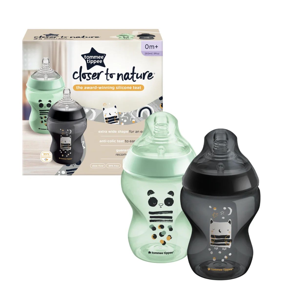 TOMMEE TIPPEE - Set De Regalo Recién Nacido Tomme Tippee 3 Biberones + Chupón