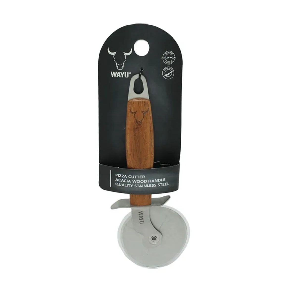 WAYU - CORTADOR DE PIZZA WAYU CON MANGO DE MADERA ACACIA