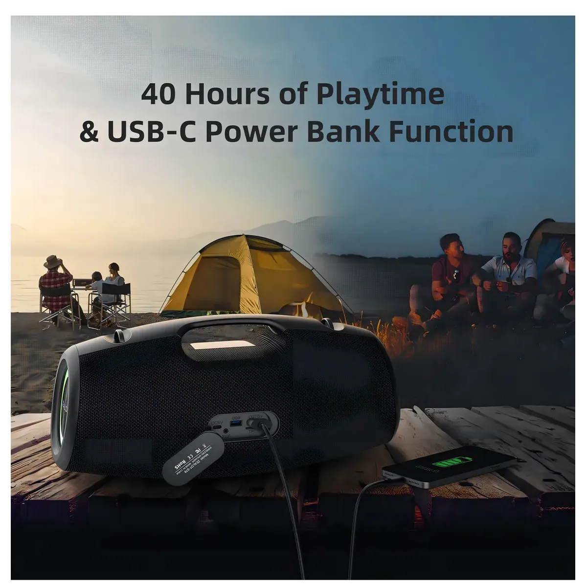 GENERICO - Parlante Zealot S87 Portátil Inalámbrico Color Negro Con Sonido Potente y Claro