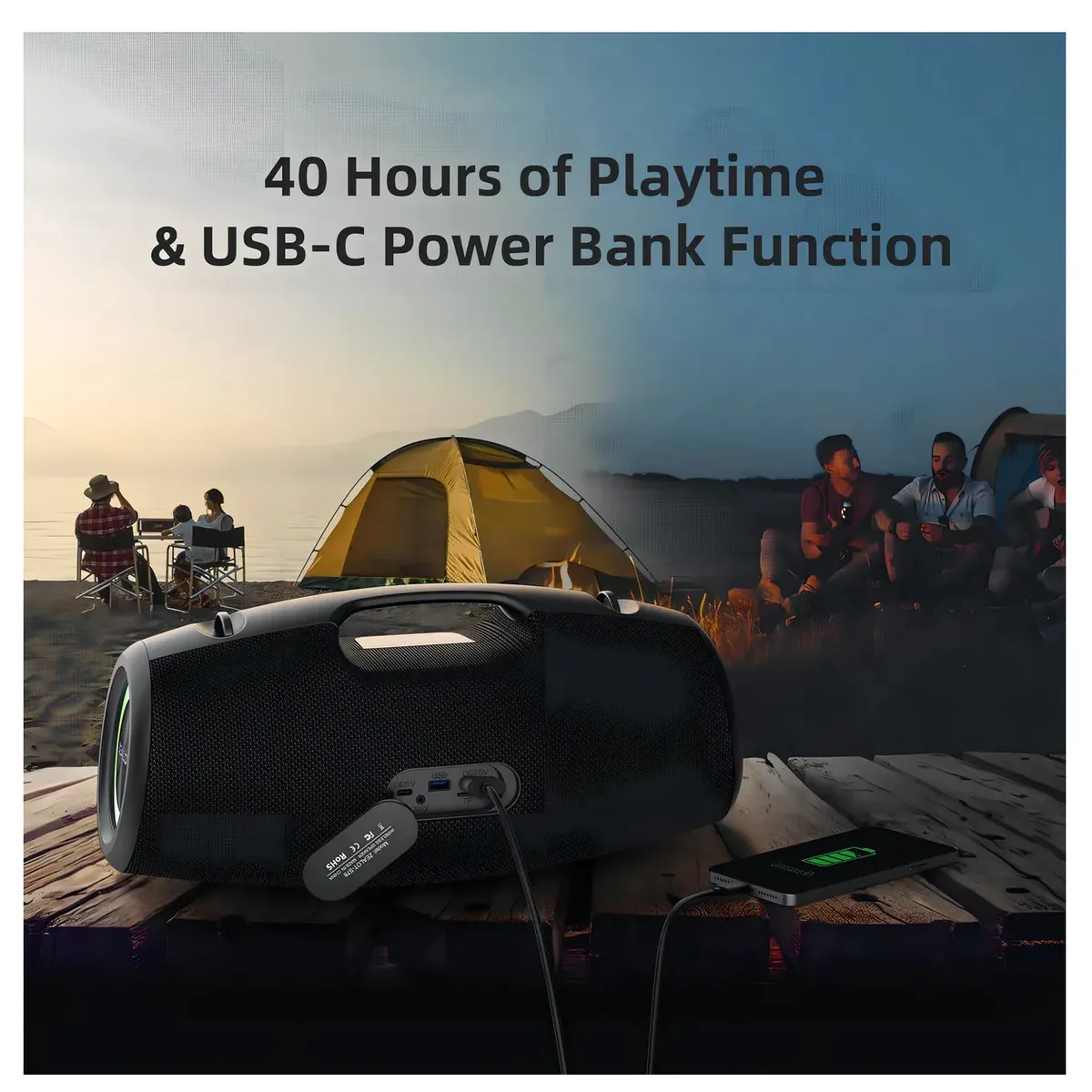 GENERICO - Parlante Zealot S87 Portátil Inalámbrico Color Negro Con Sonido Potente y Claro