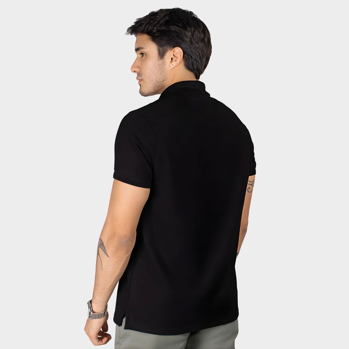 PAPIROS DENIM - Polo Camisero para Hombre Slim Fit Papiros Denim Algodón Piqué