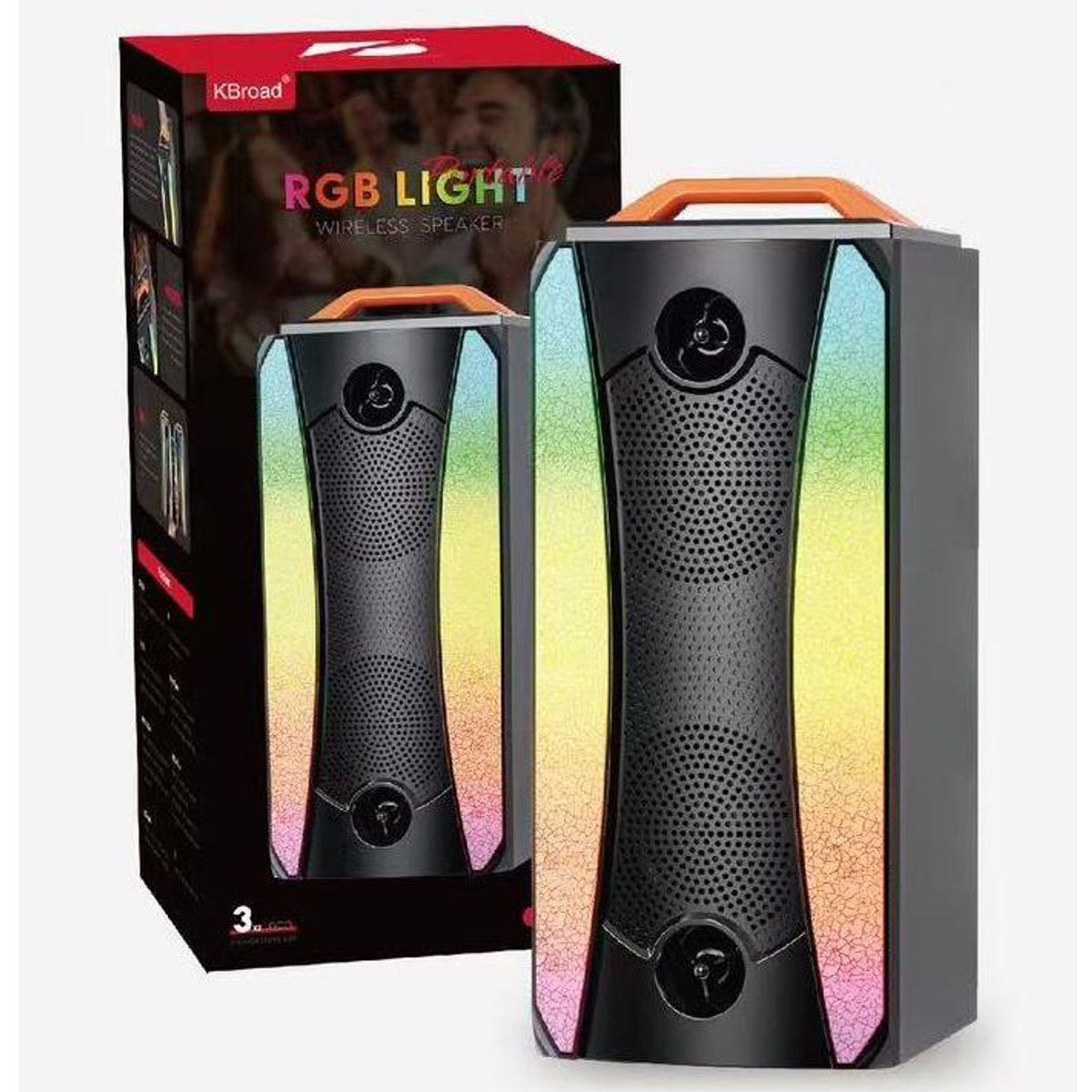 GENERICO - Parlante Portátil Inalámbrico KBroad RGB Light con Luces LED y Sonido Potente