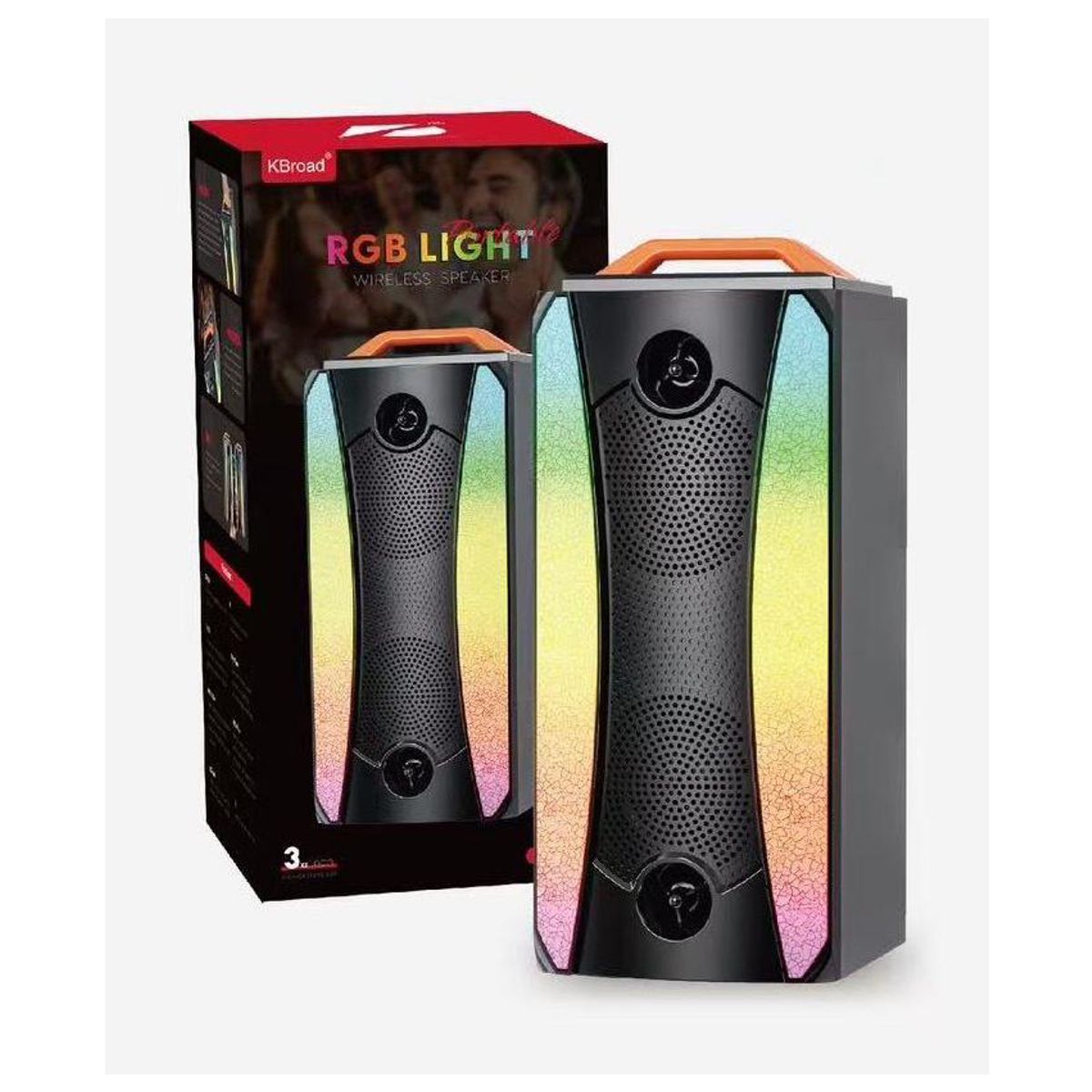 GENERICO - Parlante Portátil Inalámbrico KBroad RGB Light con Luces LED y Sonido Potente