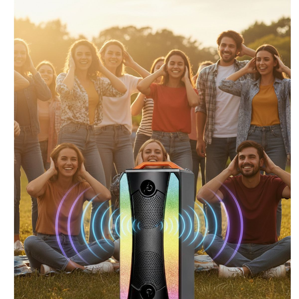GENERICO - Parlante Portátil Inalámbrico KBroad RGB Light con Luces LED y Sonido Potente