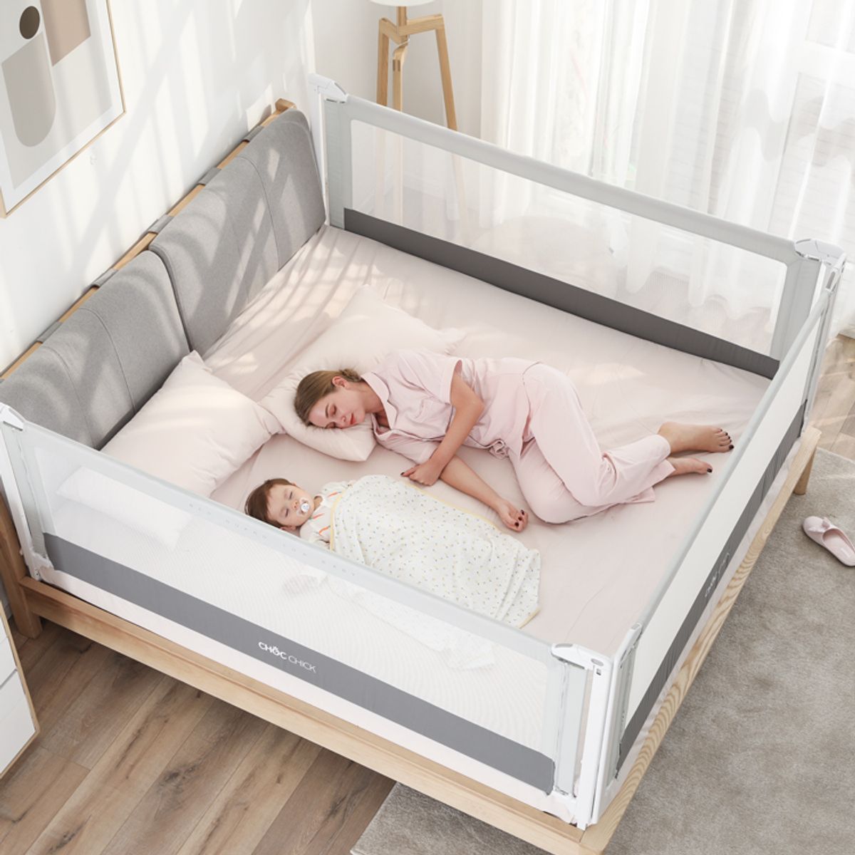 BABYKISS - PACK DE 3 BARANDAS DE SEGURIDAD PARA CAMA DE 2 PLAZAS