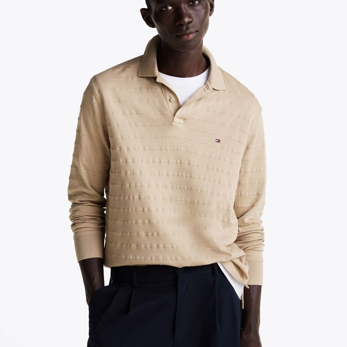 TOMMY HILFIGER - POLO MERC JACQUARD STRIPE LS REG PO TH