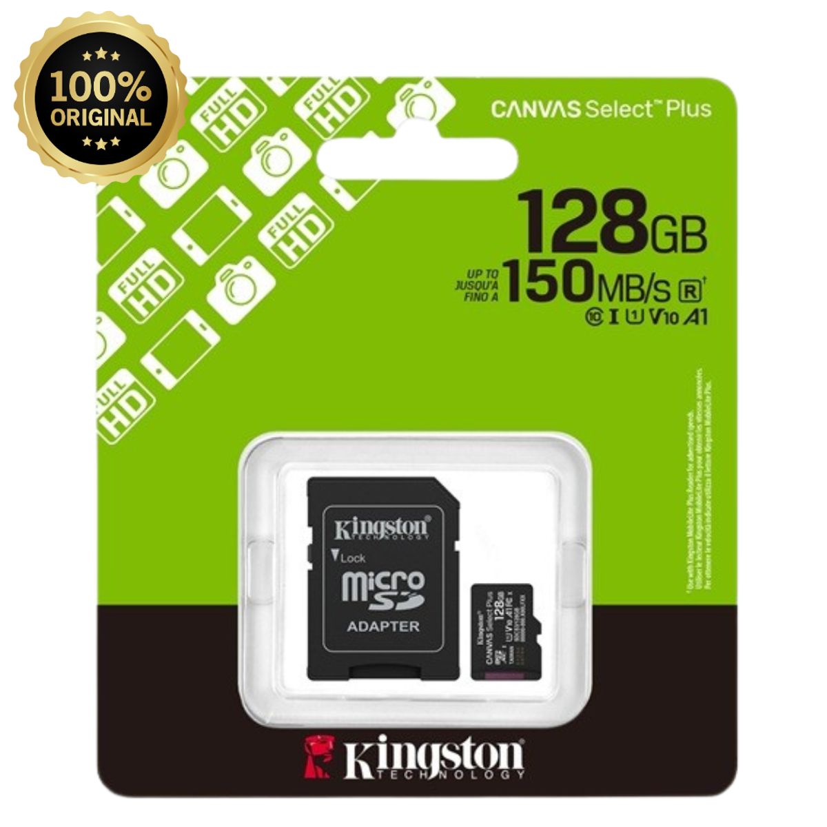 KINGSTON - MICRO SD 128GB KINGSTON 150MB/S CLASE 10 UHS-1 CANVAS SELEC PLUS