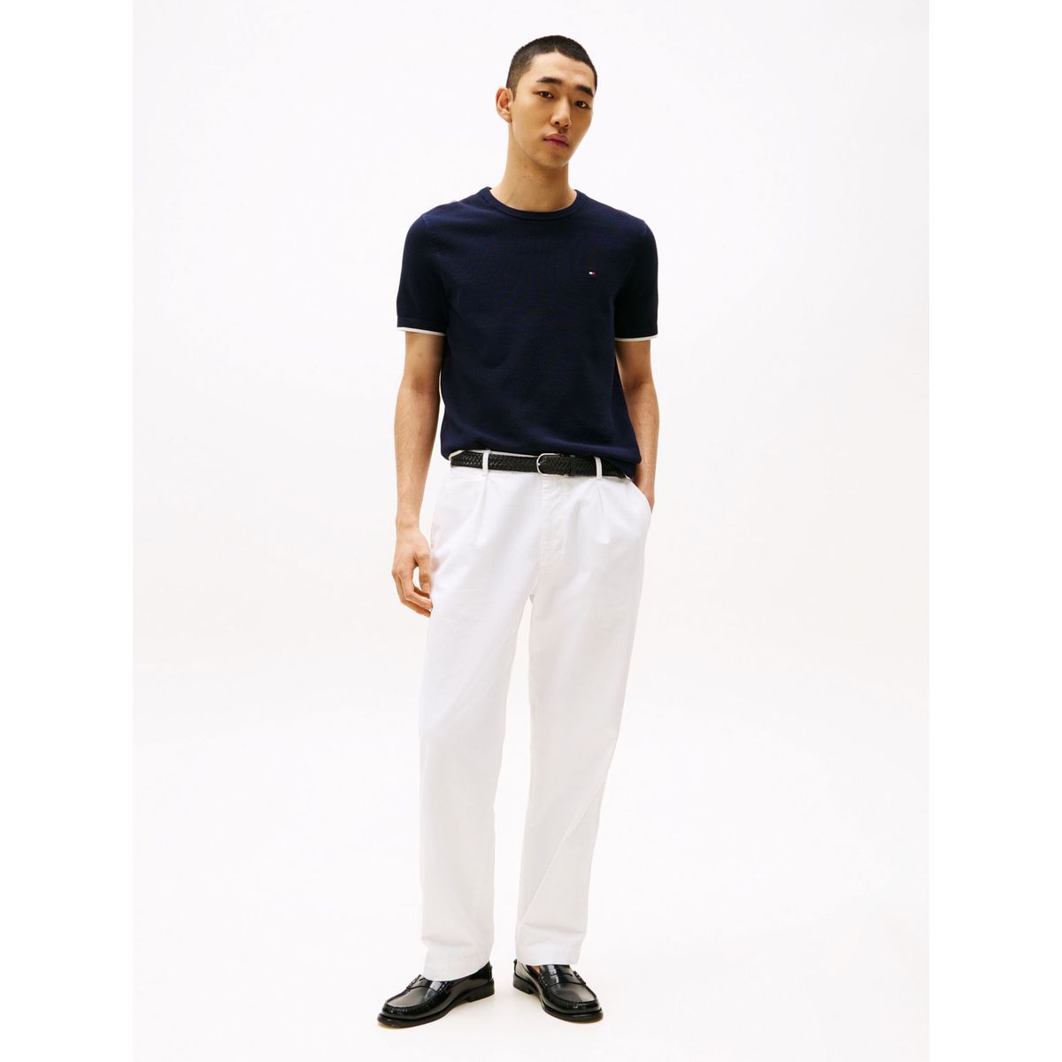 TOMMY HILFIGER - SWEATER TIPPED STRUCTURE KNITTED TEE