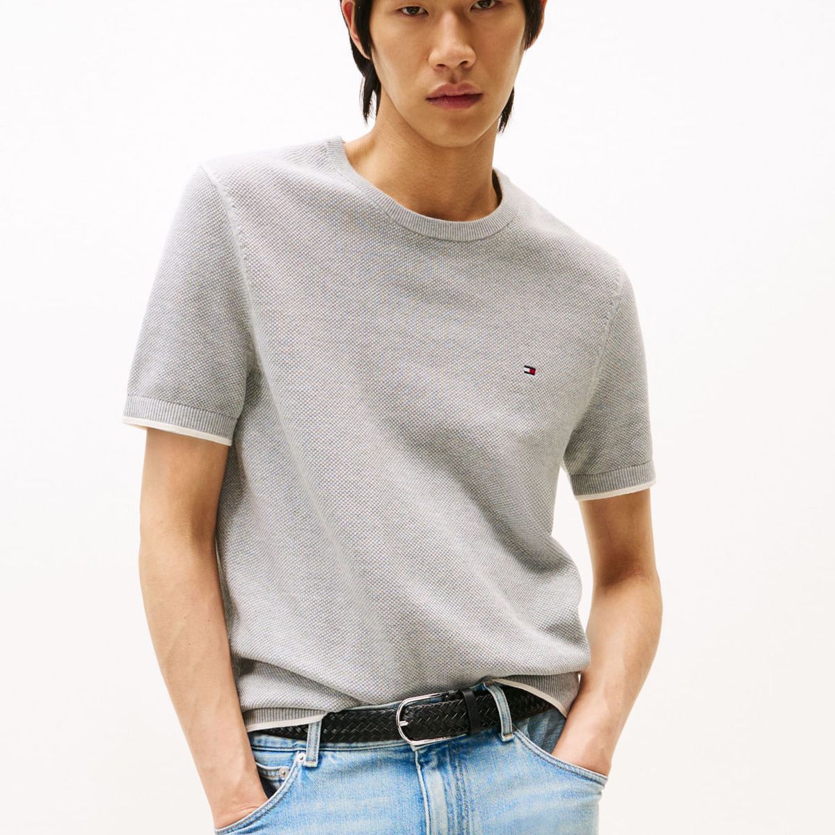 TOMMY HILFIGER - CAMISETA TIPPED STRUCTURE KNITTED TEE TH