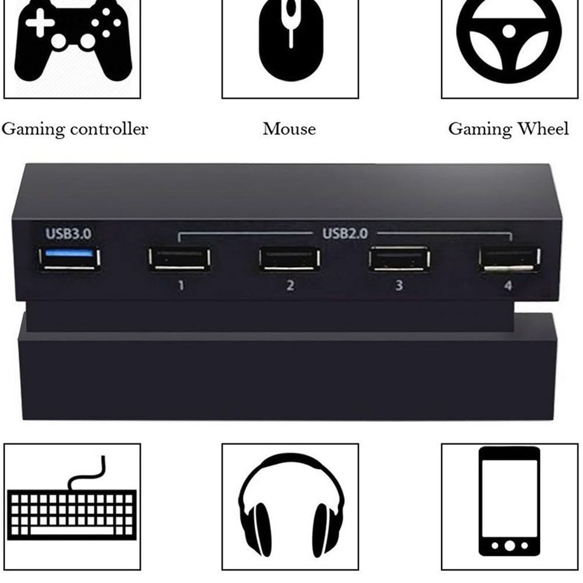 DOBE - Hub Usb Para Playstation 4 Fat Extensión Usb