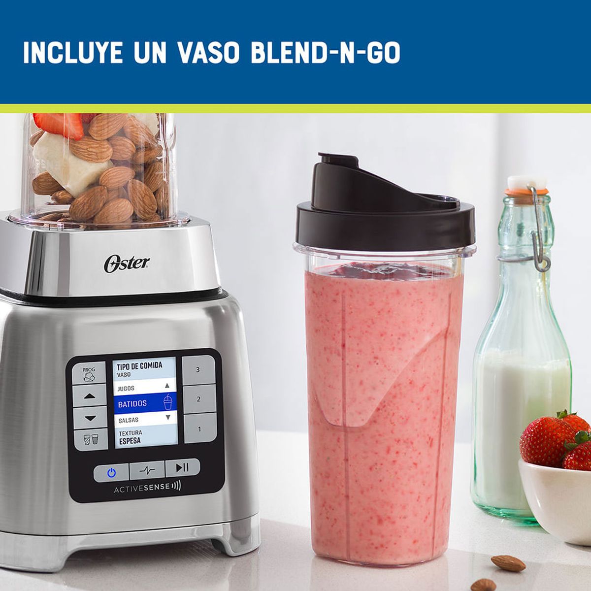 OSTER - Licuadora Oster BLSTTDGNBG 2Lts Xpert Tecnología Active Sense con Blend-N-Go