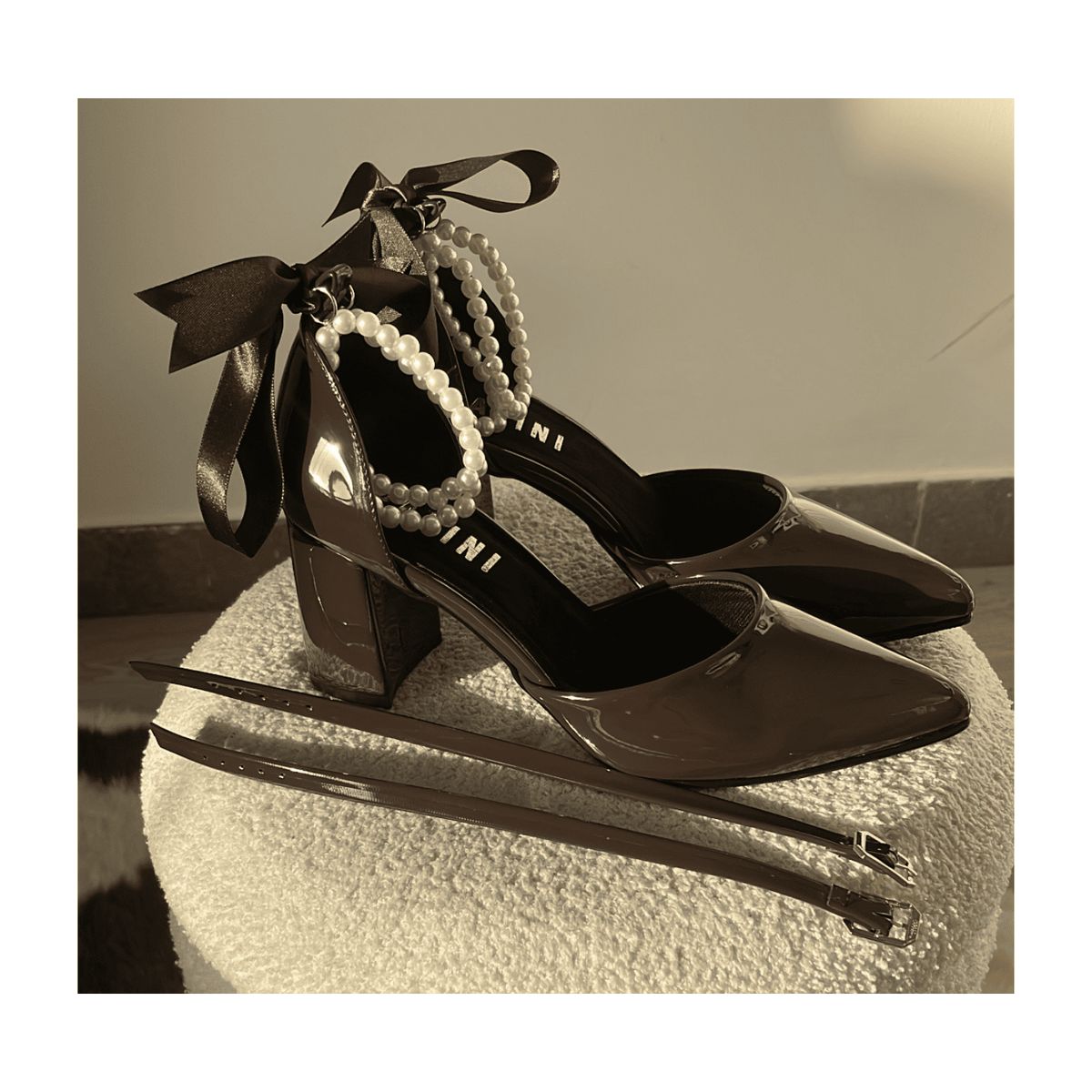 PALINI SHOES - taco 7 de vestir en punta color marrón