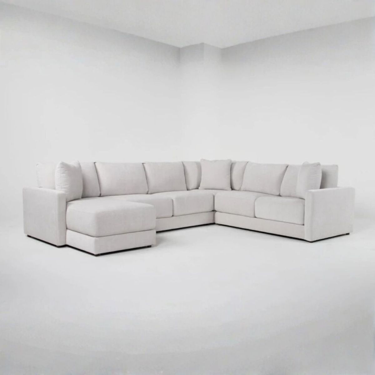 GENERICO - Seccional Izquierdo Alisia en Tela Chenille Antifluido con 4 Cojines Decorativos