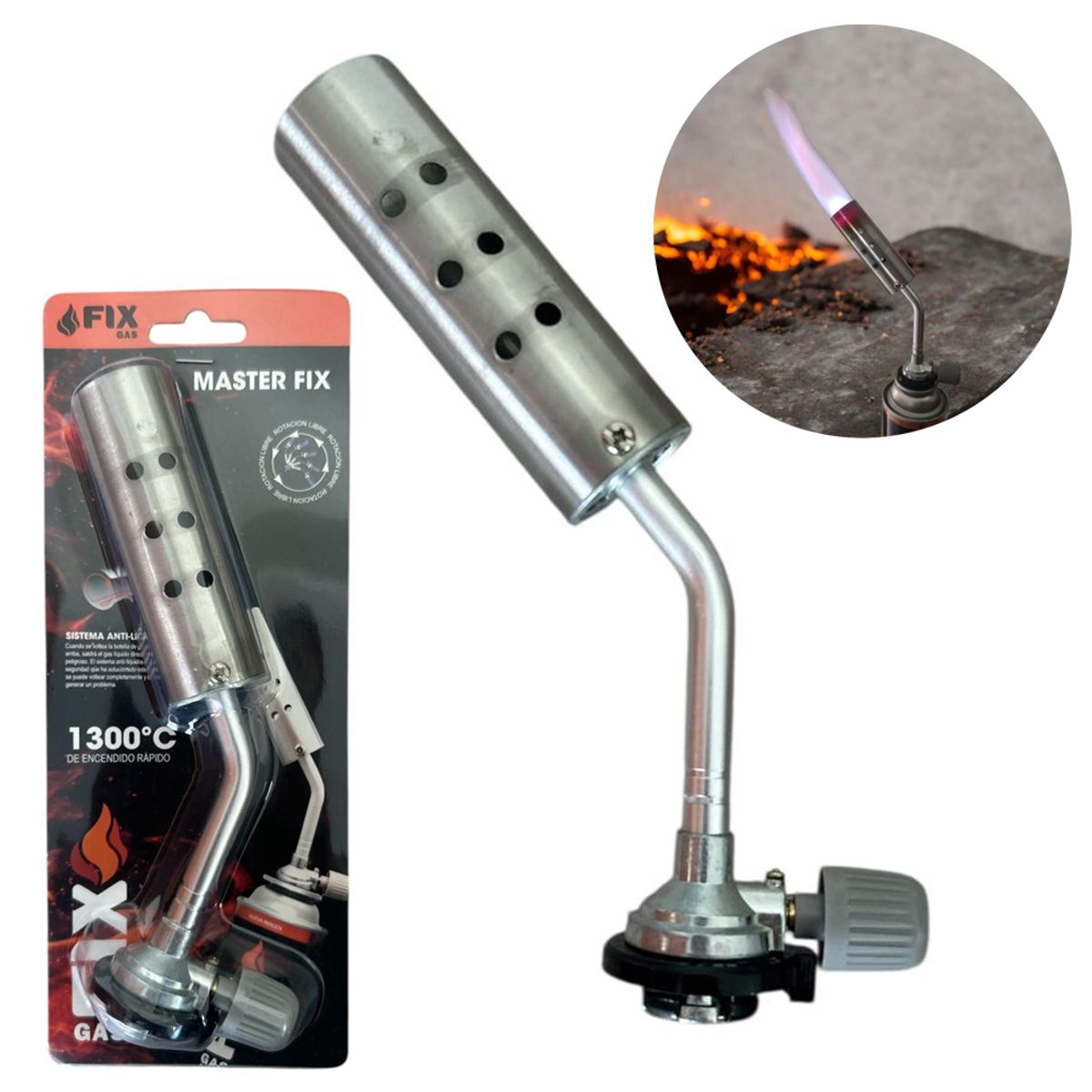 FIX - Mini Soplete Portátil FIX para Cocina Camping ferreteria adaptable