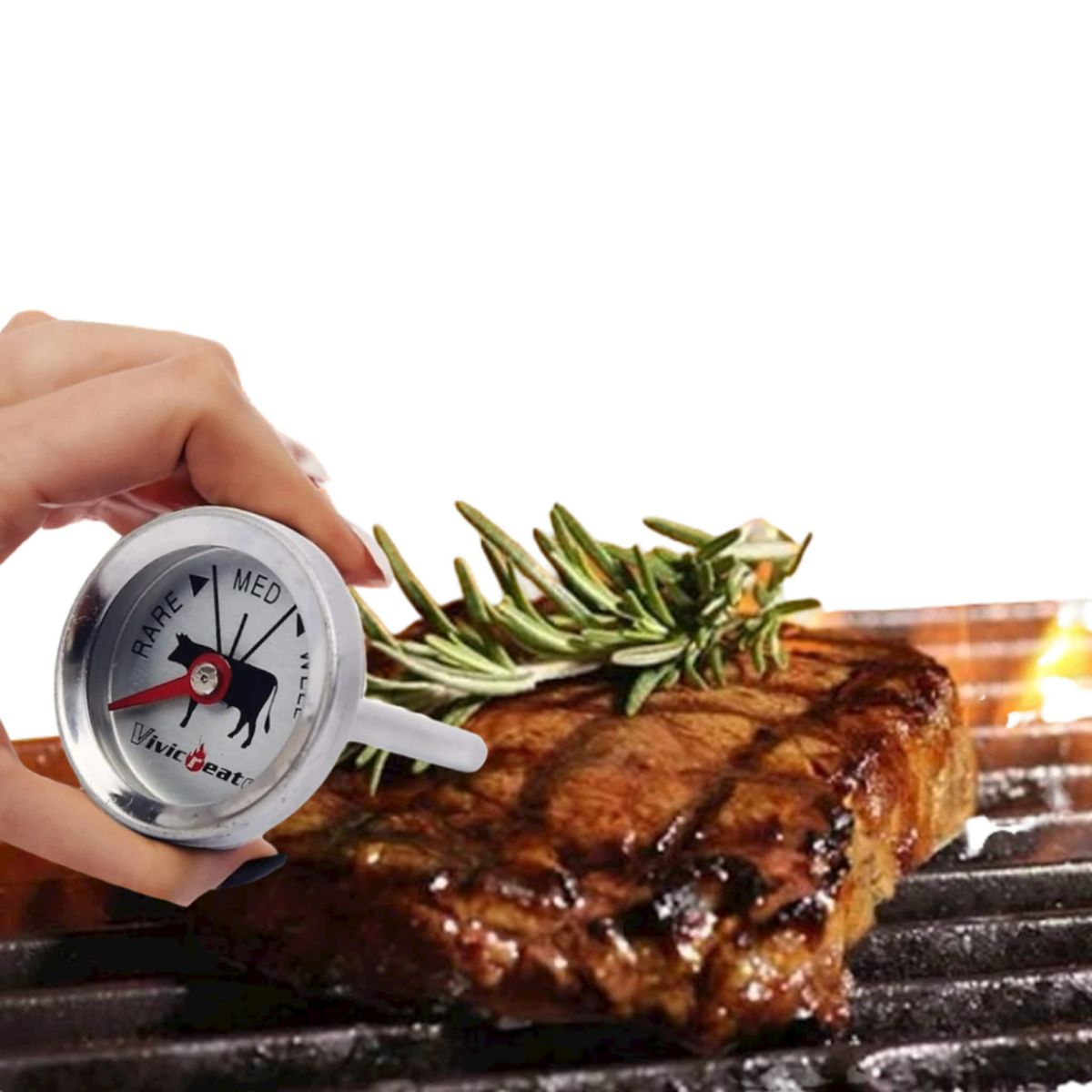 GENERICO - TERMÓMETRO DE PARRILLA PINCHA CARNE COCINA