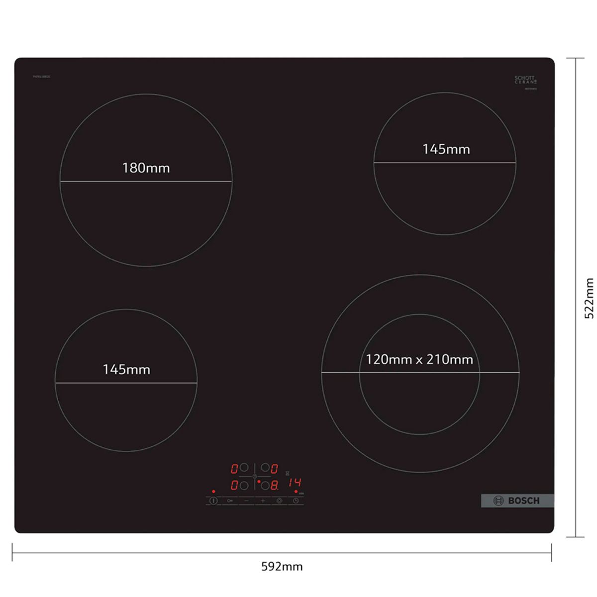 BOSCH - Cocina Eléctrica Empotrable Bosch PKF611BB8E 4 Hornillas
