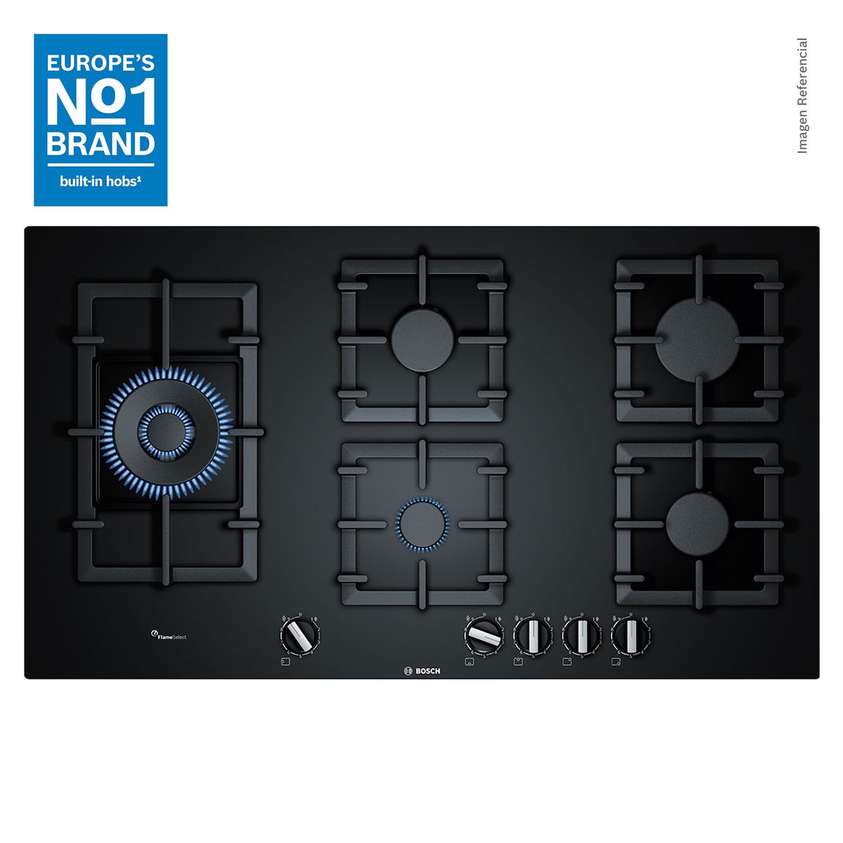 BOSCH - Encimera a Gas 90cm Vidrio Serie 6 PPS9A6B90