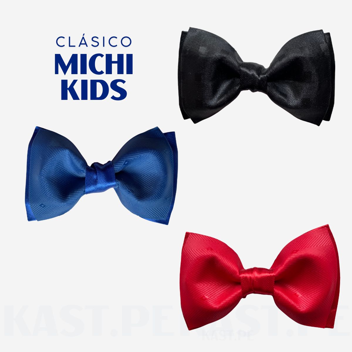 KAST PE - Corbata Michi Clásica para niños con elástico Azul