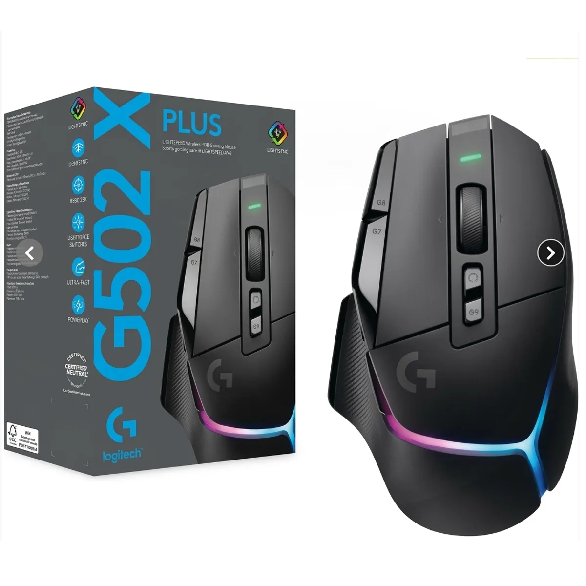 LOGITECH - Mouse Gamer Inalámbrico Logitech G502 X Plus - Negro