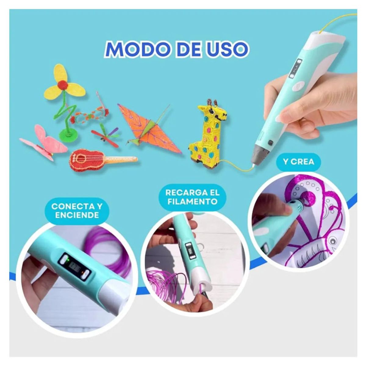 GENERICO - Lápiz Impresora 3d Pen-2 C Pantalla Soporte Filamentos