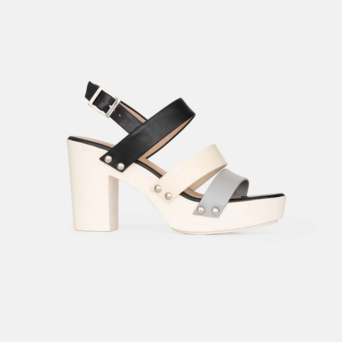 GINO BIGIONI - Sandalia de Vestir  ANITA EURO Gris y Beige en Cuero