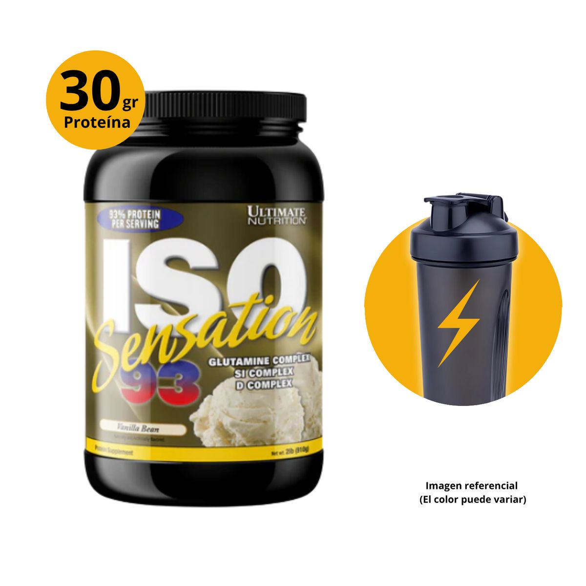 ULTIMATE NUTRITION - ISO SENSATION 2 LB VAINILLA - ULTIMATE NUTRITION + SHAKER - PROTEINA ISOLATADA