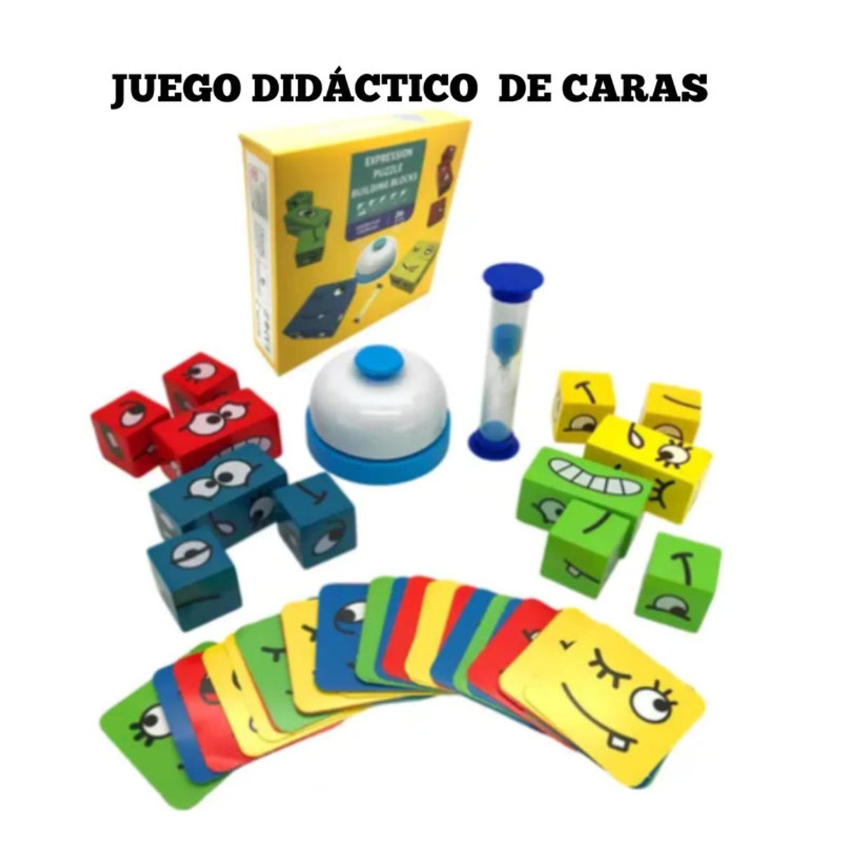 GENERICO - Juego De Mesa Caras Locas Con Reloj de Arena y Timbre