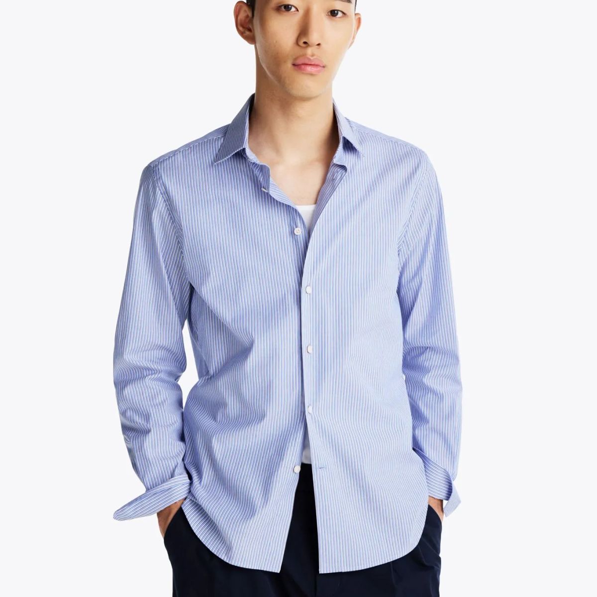 TOMMY HILFIGER - CAMISA DC FLEX COLLAR STRIPE SHIRT TH