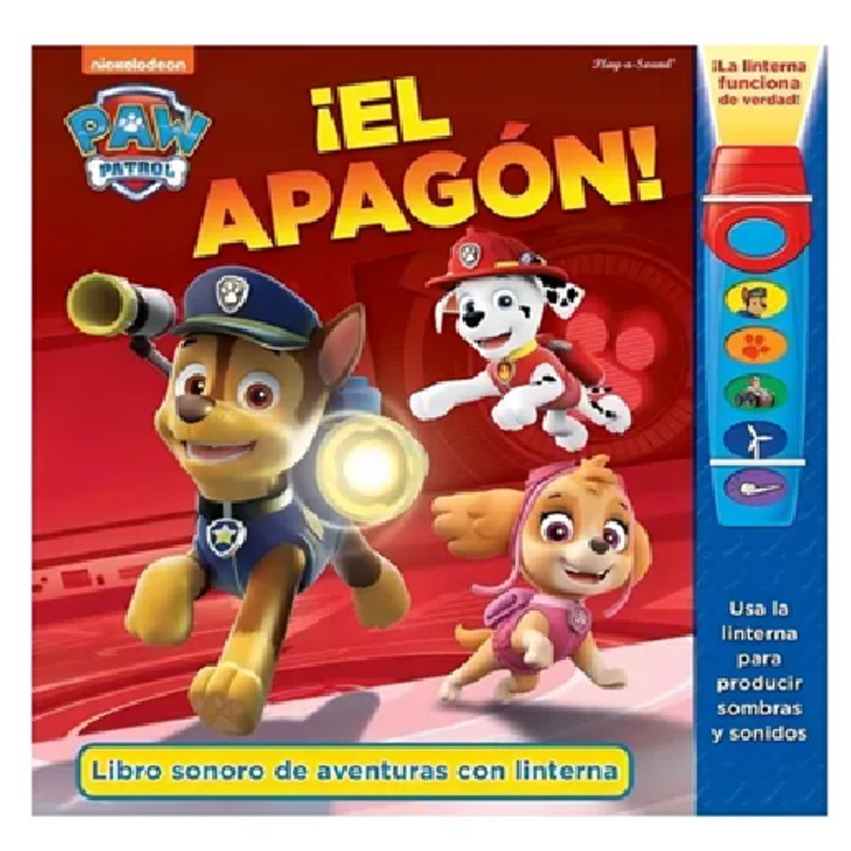 NICKELODEON - Libro interactivo Paw Patrol con sonidos y con linterna el apagon + stickers