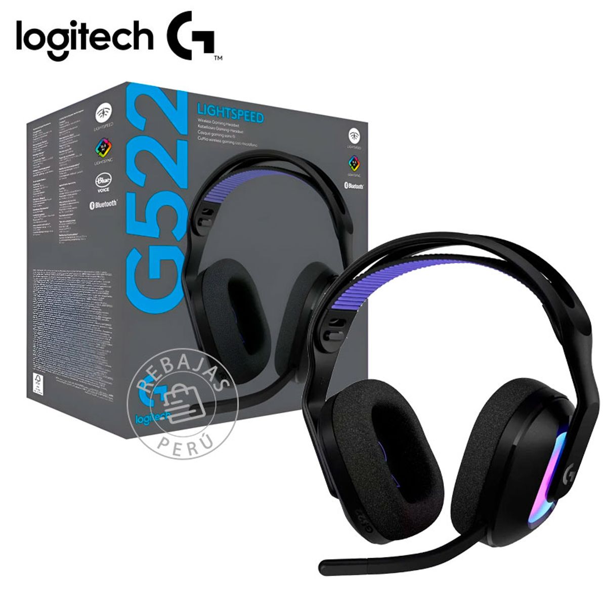 LOGITECH - Audífonos Gaming Tri-Mode Logitech G522  Negro Bluetooth 90h